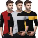 Tripr Color Block Men Round Neck Multicolor T-Shirt...