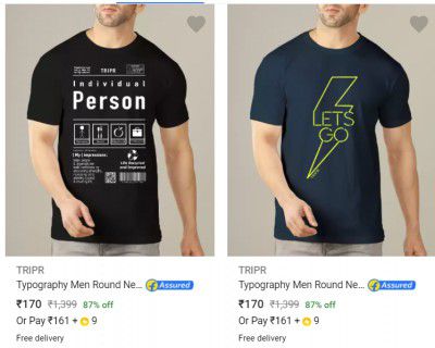 Tripr Mens T Shirts up to 88% off