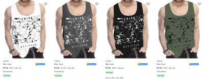 TRIPR Men's Vests @ ₹129