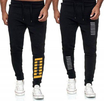 TRIPR  Pack of 2 Striped Men Red, Black Track Pants