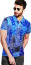 TRIPR Printed Men Polo Neck Blue T-Shirt...