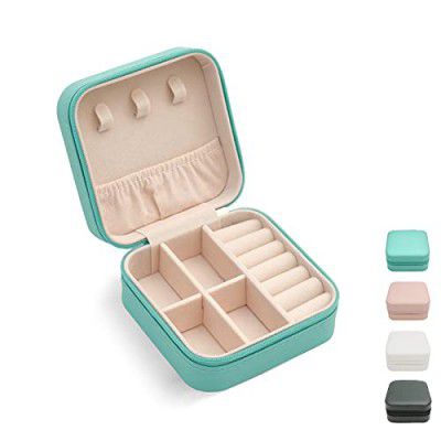 TRODANCE Faux Leather Mini Jewelry Travel Case (Blue)