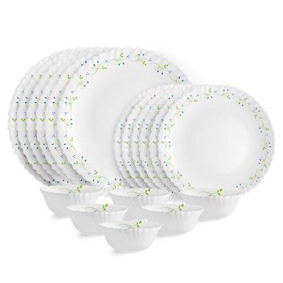 CELLO Tropical Lagoon Dazzle Series Opalware Dinner Set of 18 Pieces For Family of 6