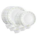 CELLO Tropical Lagoon Dazzle Series Opalware Dinner Set of 18 Pieces For Family of 6...