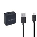 Trost - 2Amp Wall Travel Charger Adapter with Micro USB Data Sync Cable for Samsung A7, A8, A8 Plus & All Smartphones(Black, 2A)...