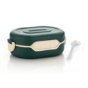 TRUBILLION Tasty Lunchbox, 2 Compartment Bento Lunch Box (900ml) with 2-in-1 Spoon (1, Green)...