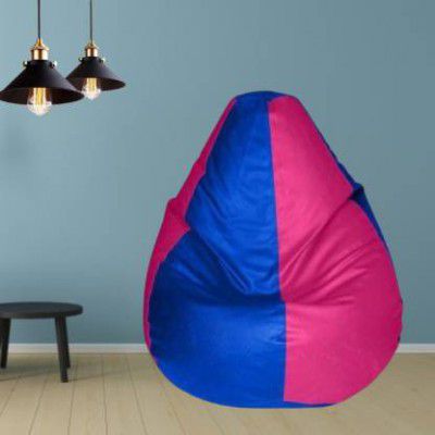 TRUE 2 F XXXL Tear Drop Bean Bag Cover (Without Beans)  (Blue Pink)
