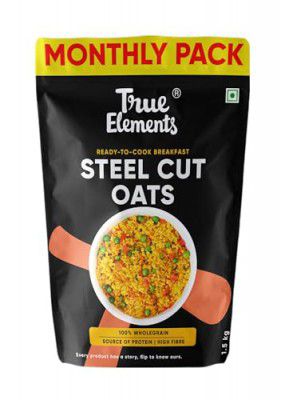 True Elements Steel Cut Oats - 1.5kg | Healthy Source of Protein | Diet Food | 100% Wholegrain | Cereal for Breakfast