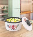 Trueware Florra Grey 1000ML Plastic & Steel Thermoware Casserole...
