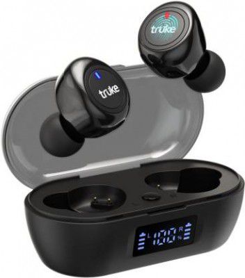 Truke Fit1+ with Gaming Mode | 48Hrs Playtime | 10mm drivers with AAC codec Bluetooth Headset  (Black, True Wireless)