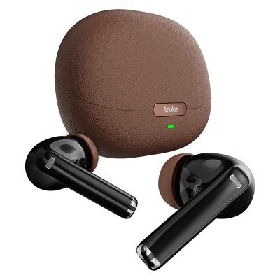 truke Aura Pro True Wireless in Ear Earbuds w/ 60H Battery & Fast Charge Ear Buds, 13mm Titanium Drivers, Dual Pairing, 4-Mic ENC TWS, 40ms Low Latency Gaming, Made in India -SiennaBrown