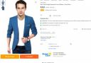 TRULYFAB Men Solid Single Breasted Formal Blazer (Dark Blue)...
