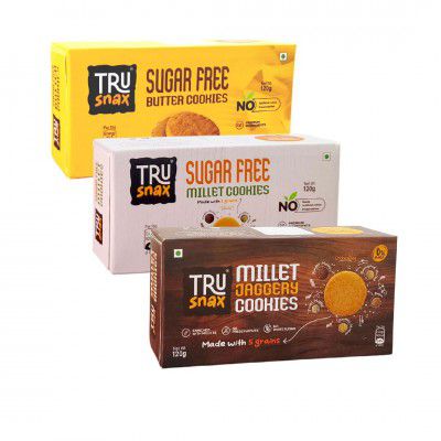 TruSnax Sugar-Free Cookies Combo Pack | 3 × 120g