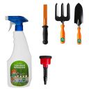 TrustBasket 5 Pcs Durable Earth Angles Multi-Purpose Plant Care/Garden Tool kit for Home Garden | Trowel, Fork, Krupa, Shower Head, Trigger Sprayer...