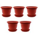 TrustBasket Round Planter with Saucer Brown 8inch (Set of 5)...
