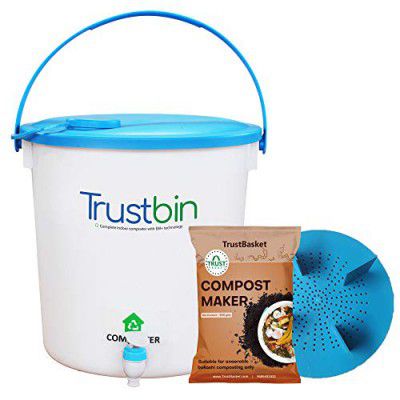 TrustBasket Trustbin - Indoor Compost bin for Converting All Kinds of Kitchen Food Waste into Fertilizer (Set of 1)