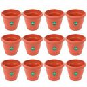 TrustBasket UV Treated Plastic Round Pot (6 Inches)-Terracotta Color -Set of 12...