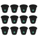 TrustBasket UV Treated Plastic Round Pot (6 Inches) -Black Color - Set of 12...
