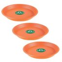 TrustBasket UV Treated Round Bottom Tray(Plate/Saucer) Suitable for 6-inch Round Plastic Pot-Terracotta Color-Set of 3...
