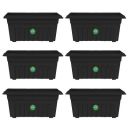 TrustBasket UV Treated Rectangular Plastic Planter (10") - Black Color- Set of 6...