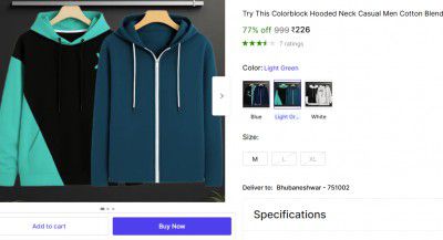 Try This Colorblock Hooded Neck Casual Men Cotton Blend Light Green Pullover [Pack Of 2]