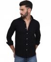 TryBuy Exclusive Fancy Button Down Black Linen Shirt for Men...