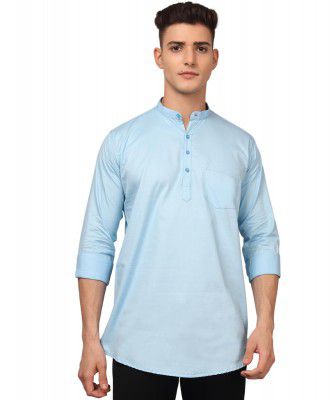 TryBuy Premium Cotton Made Trendy Ethnic Sky Blue Kurta for Men