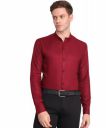 TryBuy Premium Luxurious Full Sleeves Mandarin Collar Maroon Cotton Casual Shirt for Men...