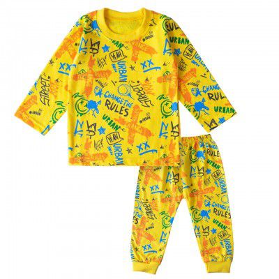 TS LAVI TAVI Baby Boy and Baby Girl Regular Fit Full Sleeve Cotton T-Shirts and Pyjamas Set