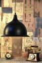 tu casa Black Dome Cape Shape Pendent Hanging Light Gold Shade Modern Ceiling Lamp  (Size 11x17x31, Bulb not Included)...