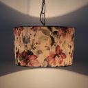 tu casa Cobra Saffron Print Fabric Glow Pendent Light Hanging Lamp (Height - 20")...