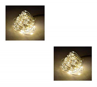 Tu Casa DW-425 - LED Copper Wire String Light Battery Operated - 5 Mtrs - Yellow - Set of 2