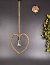 Tu Casa HG-01 Heart Shape Rope pendent Light Jute Rope Holder Type e-27 Size 13x1x 43"-(Bulb not Included)...