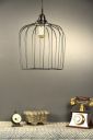 Tu Casa HG-13 Bird cage Metal Wire pendent Light Iron Holder Type e-27 Size 11x9.5x31-(Bulb not Included)...