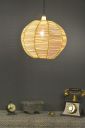 Tu Casa HG-18 Round fine Cane pendent Light Cane Holder Type e-27 Size 7x8x27-(Bulb not Included)...