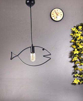 Tu Casa HG-23 Metal Fish pendent Light Iron Holder Type e-27 Size 7x14x27-(Bulb not Included)