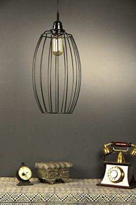 Tu Casa HG-25 Metal Wire pendent Light Iron Holder Type e-27 Size 12x8x32 - (Bulb not Included)