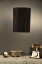 Tu Casa HG-31 blk cylendrical Fabric pendent Light Poly Cotton Holder Type e-27 Size 12x9x32-(Bulb not Included)...