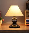 Tu Casa LG-200 - Black Metal Table Lamp with Cotton Fabric Conical Shape...