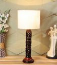 tu casa Mango-Wood Ntu-159 Beige Jute Shade Table lamp Holder (Bulb not Included) - 10 x 10 x 15, Offwhite...