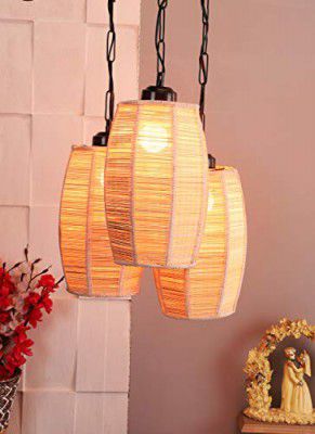 tu casa Natural Bamboo Hanging Light - Holder Type-b-22 (Multicolour, Bulb not Included)