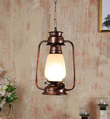 tu casa Ntu-138 Milky Glass Hanging Lantern by tu casa Holder Type b-22 (Bulb not Included)