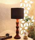tu casa Ntu-189 Off White Cotton Shade Table lamp with Wood Base by tu casa Holder type-b-22 (Bulb not Included)...