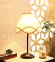 tu casa Off White Cotton Shade with Black Metal-Iron Base Table Lamp (Height : 17 Inch/No Blub Included)...