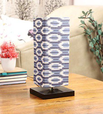 Tu Casa-TC-06.-.Height-12.-.Ikat printShade.-.with Metal Base Table Lamp (B-22 - Brass Holder-Bulb NOT Included).-Bed Switch-Included