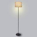 Tu Casa-TC-101.-.Height-56.5".-.Chevron Print Shade.-.with Metal Base FloorLamp (B-22 - Brass Holder-Bulb NOT Included).-Bed Switch-Not Included...