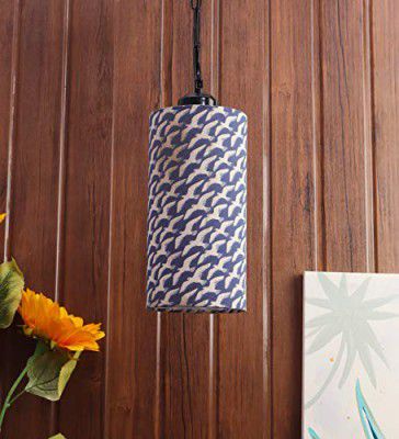 Tu Casa TC-151.-.height-25.-.Flocking Birds PrintShade.-.with Metal Base & Chain Hanging Light (B-22 Brass Holder -Bulb NOT Included).-Bed Switch-Not Included, Black, L * W * H (5x5x25 Inches)