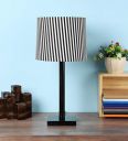 Tu Casa TC-26.-.Height-19.-.Zebra printShade.-.with Metal Base Table Lamp (B-22 - Brass Holder-Bulb NOT Included).-Bed Switch-Not Included, Black, L * W * H (9X9X18''Inches)...
