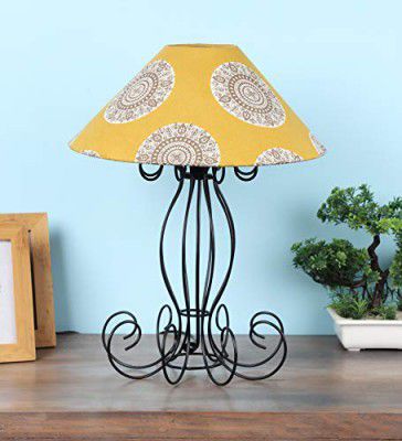 Tu Casa TC-83 Height-17 Mandala printShade with Metal Base Table Lamp (13x13x17Inches)