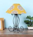 Tu Casa TC-83 Height-17 Mandala printShade with Metal Base Table Lamp (13x13x17Inches)...
